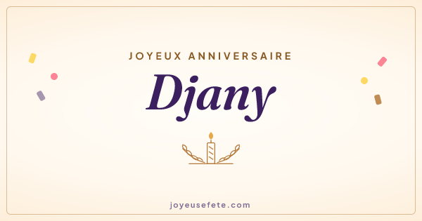 Image « Joyeux anniversaire Djany » au format large