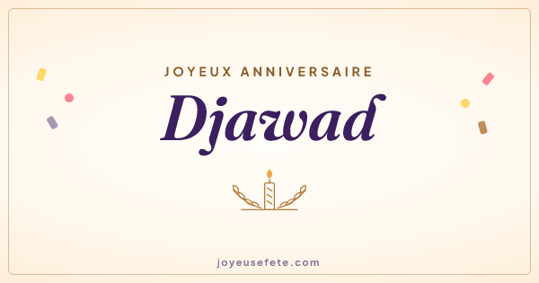 Image « Joyeux anniversaire Djawad » au format large