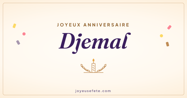 Image « Joyeux anniversaire Djemal » au format large