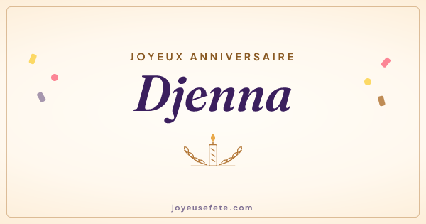 Image « Joyeux anniversaire Djenna » au format large