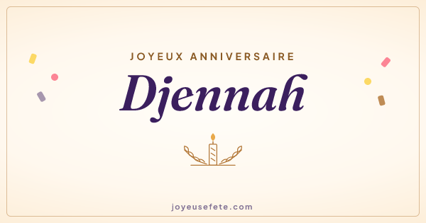Image « Joyeux anniversaire Djennah » au format large