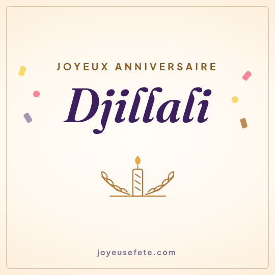Image carrée « Joyeux anniversaire Djillali » pour WhatsApp