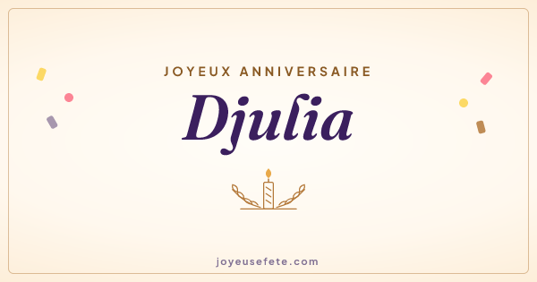 Image « Joyeux anniversaire Djulia » au format large