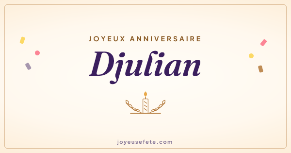 Image « Joyeux anniversaire Djulian » au format large