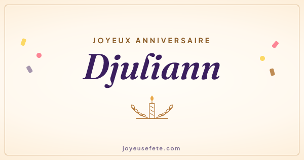 Image « Joyeux anniversaire Djuliann » au format large