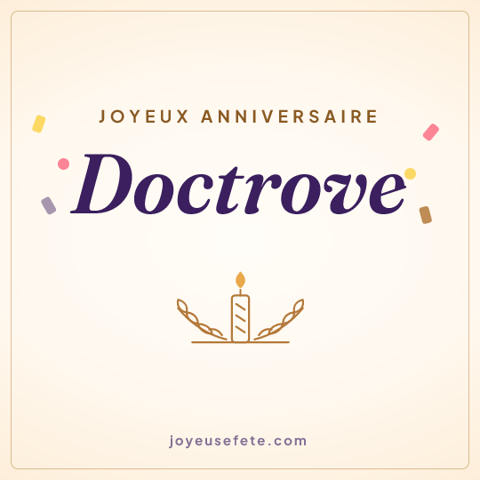 Image carrée « Joyeux anniversaire Doctrove » pour WhatsApp