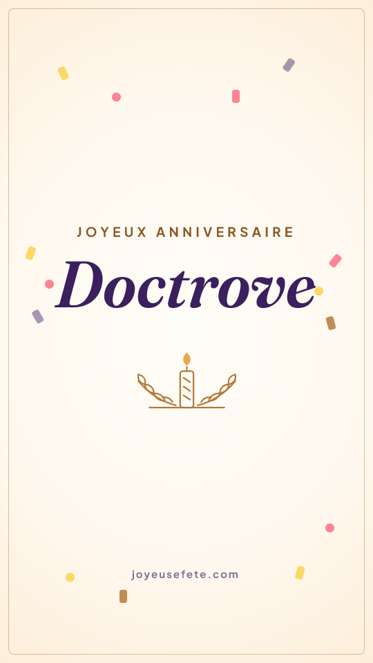 Image « Joyeux anniversaire Doctrove » au format story