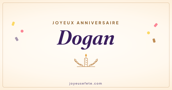 Image « Joyeux anniversaire Dogan » au format large