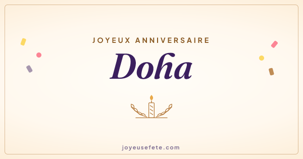 Image « Joyeux anniversaire Doha » au format large