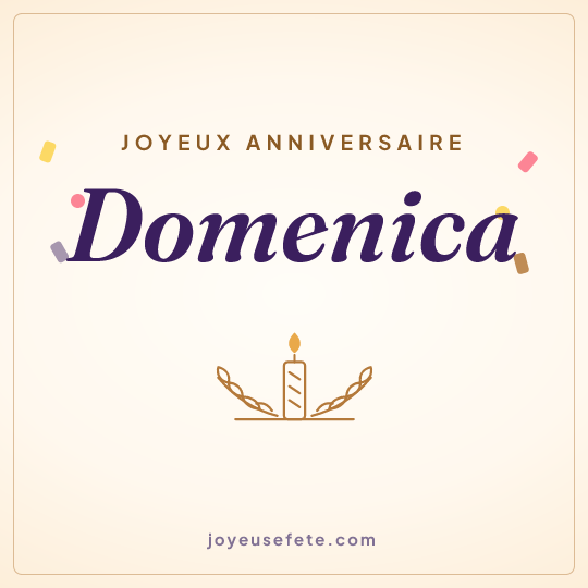 Image carrée « Joyeux anniversaire Domenica » pour WhatsApp
