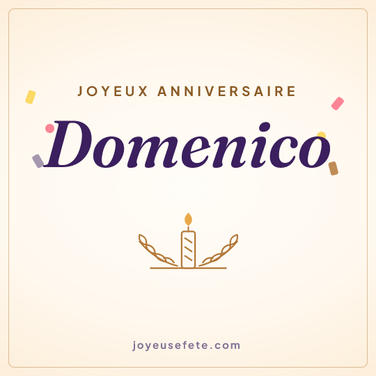 Image carrée « Joyeux anniversaire Domenico » pour WhatsApp