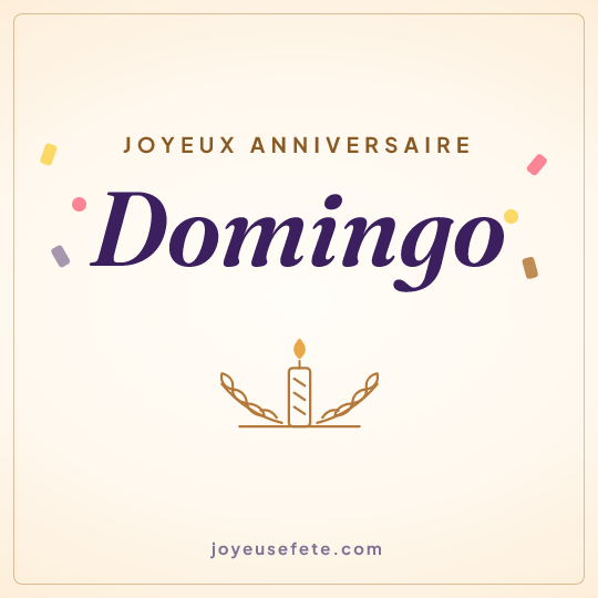 Image carrée « Joyeux anniversaire Domingo » pour WhatsApp