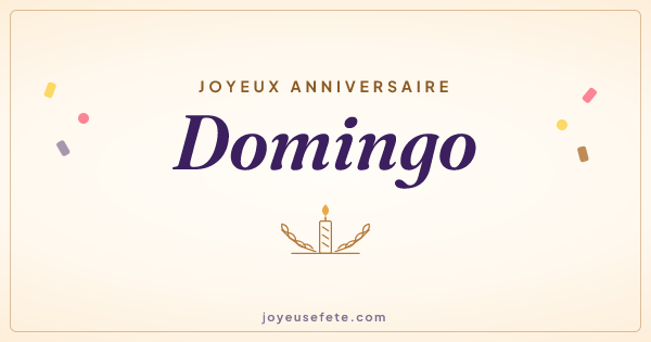 Image « Joyeux anniversaire Domingo » au format large