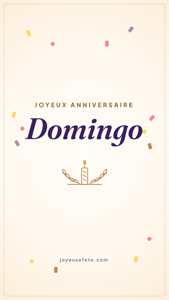 Image « Joyeux anniversaire Domingo » au format story