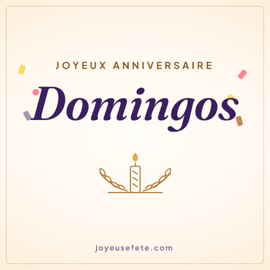 Image carrée « Joyeux anniversaire Domingos » pour WhatsApp