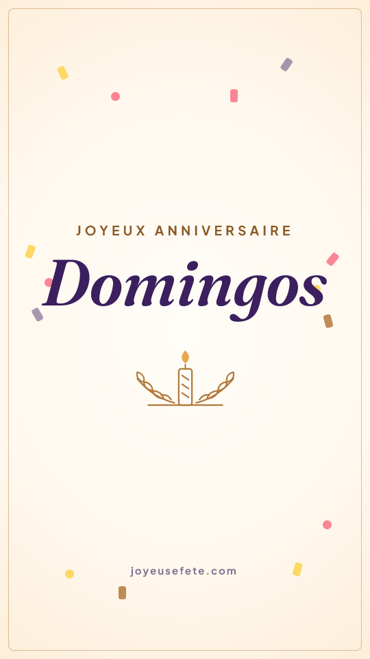 Image « Joyeux anniversaire Domingos » au format story