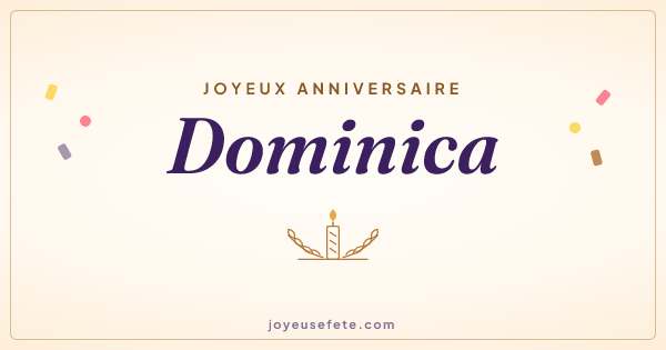 Image « Joyeux anniversaire Dominica » au format large