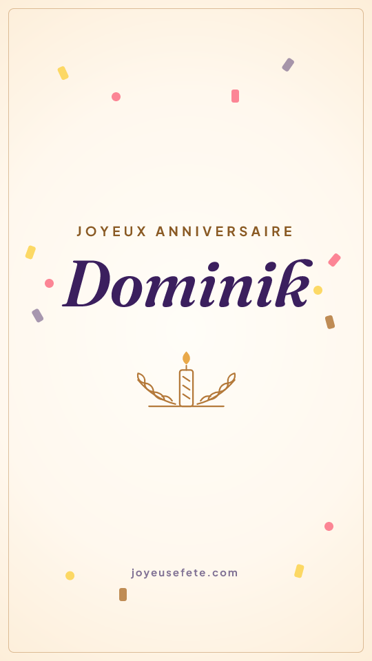 Image « Joyeux anniversaire Dominik » au format story