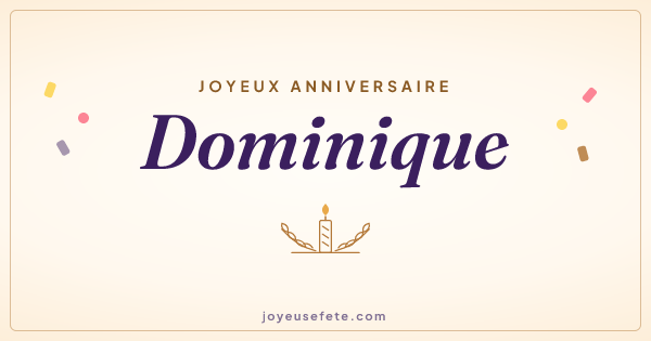 Image « Joyeux anniversaire Dominique » au format large