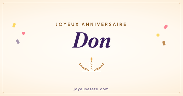 Image « Joyeux anniversaire Don » au format large