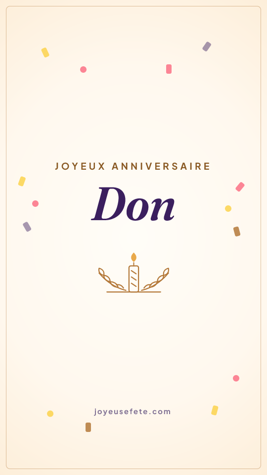 Image « Joyeux anniversaire Don » au format story