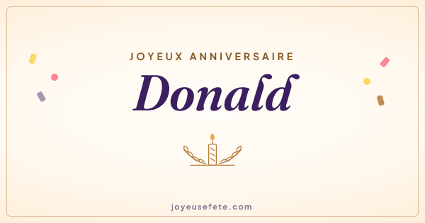 Image « Joyeux anniversaire Donald » au format large