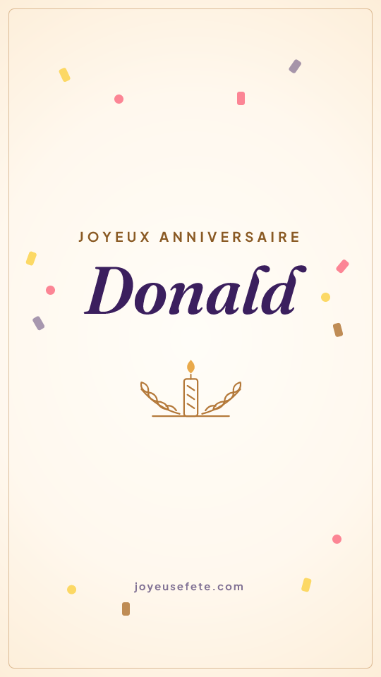 Image « Joyeux anniversaire Donald » au format story