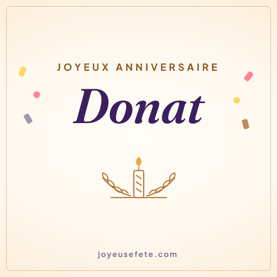 Image carrée « Joyeux anniversaire Donat » pour WhatsApp