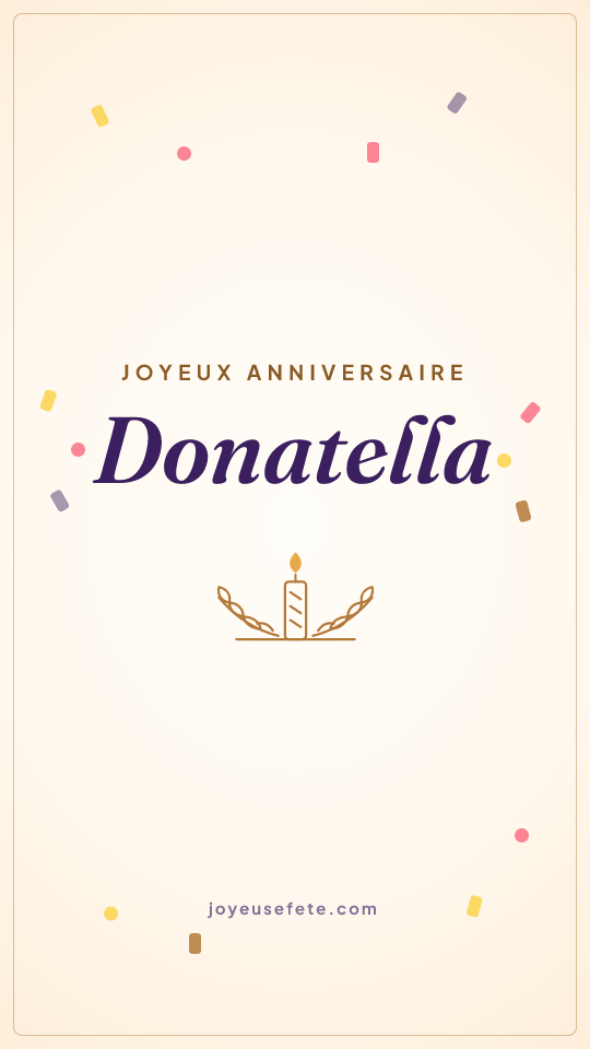 Image « Joyeux anniversaire Donatella » au format story