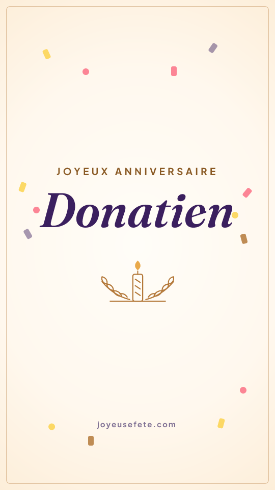 Image « Joyeux anniversaire Donatien » au format story