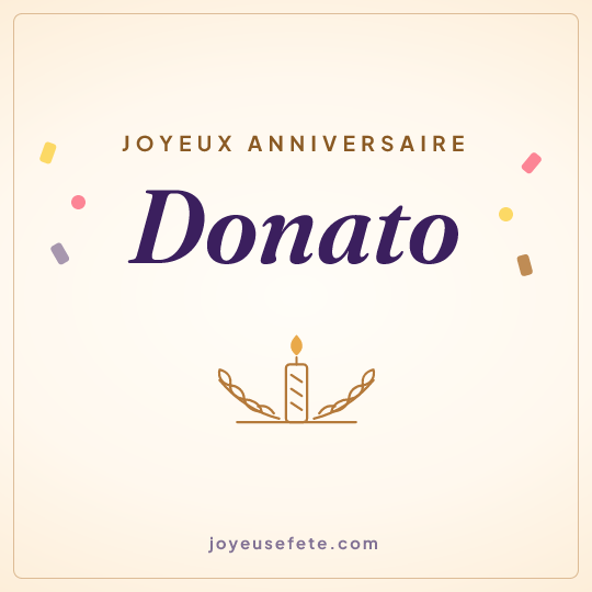 Image carrée « Joyeux anniversaire Donato » pour WhatsApp