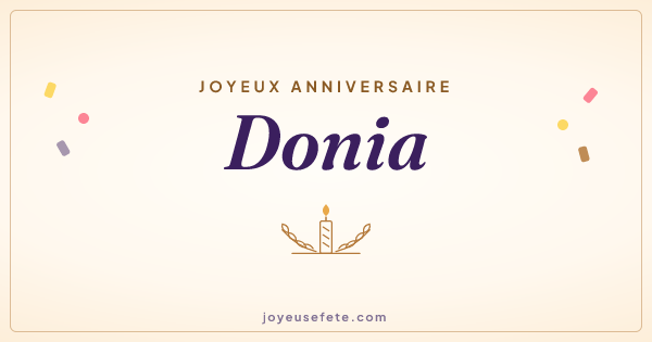 Image « Joyeux anniversaire Donia » au format large