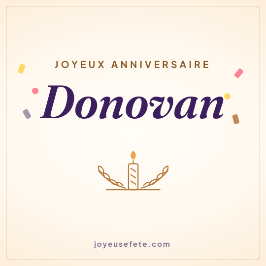 Image carrée « Joyeux anniversaire Donovan » pour WhatsApp