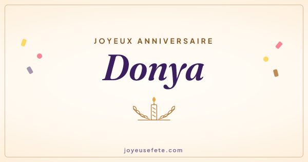 Image « Joyeux anniversaire Donya » au format large