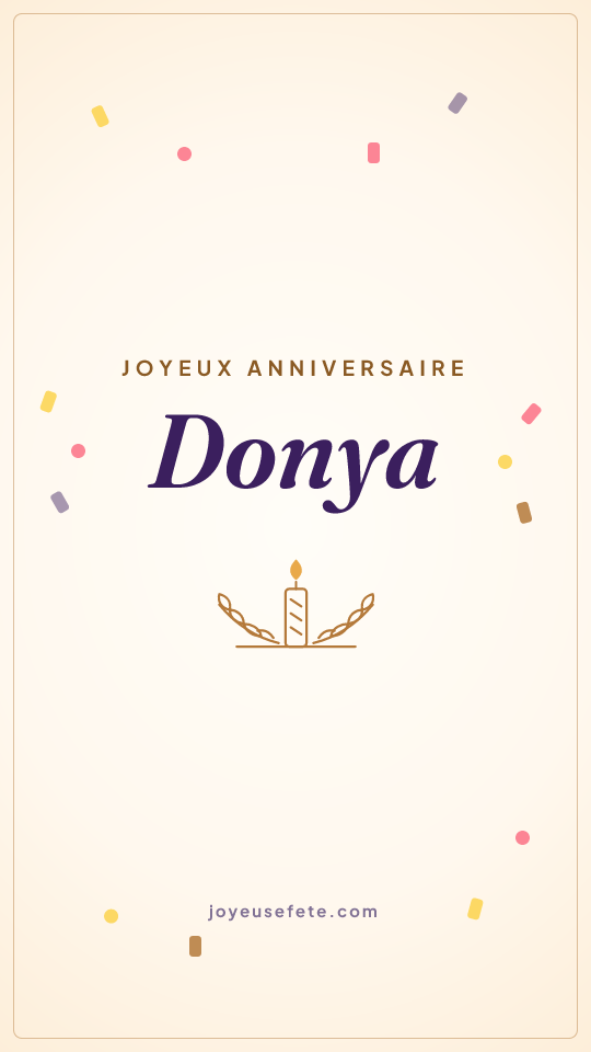 Image « Joyeux anniversaire Donya » au format story