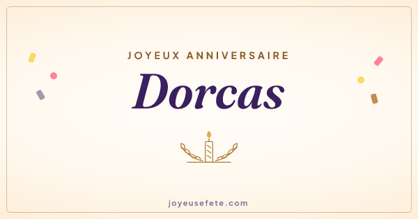 Image « Joyeux anniversaire Dorcas » au format large