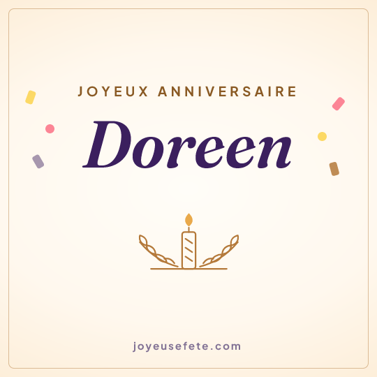Image carrée « Joyeux anniversaire Doreen » pour WhatsApp