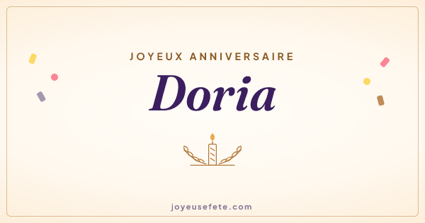 Image « Joyeux anniversaire Doria » au format large