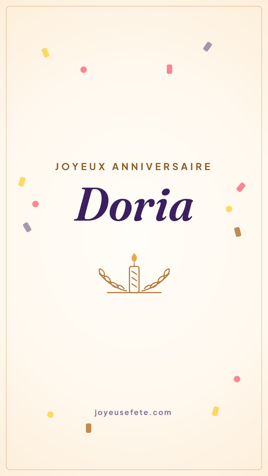 Image « Joyeux anniversaire Doria » au format story