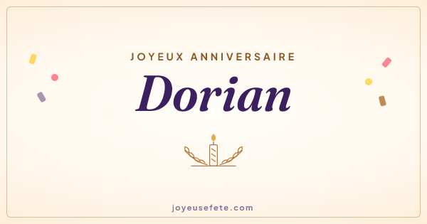 Image « Joyeux anniversaire Dorian » au format large