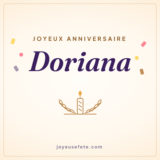 Image carrée « Joyeux anniversaire Doriana » pour WhatsApp