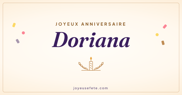 Image « Joyeux anniversaire Doriana » au format large