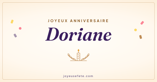 Image « Joyeux anniversaire Doriane » au format large