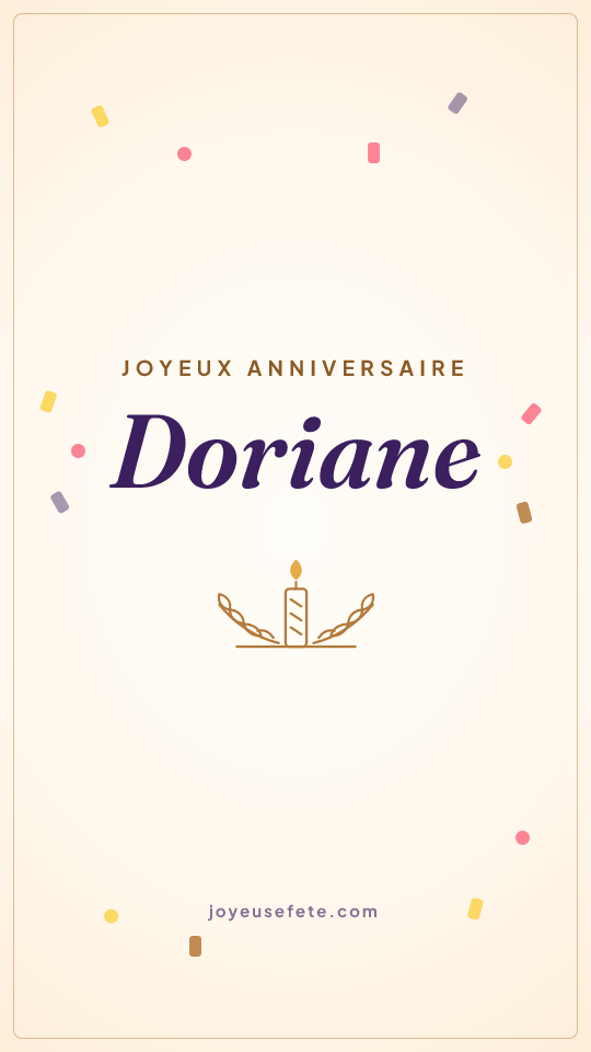 Image « Joyeux anniversaire Doriane » au format story