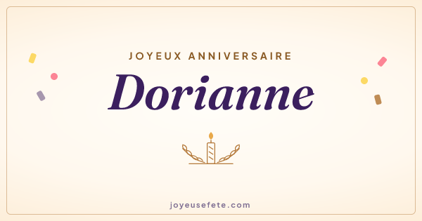 Image « Joyeux anniversaire Dorianne » au format large