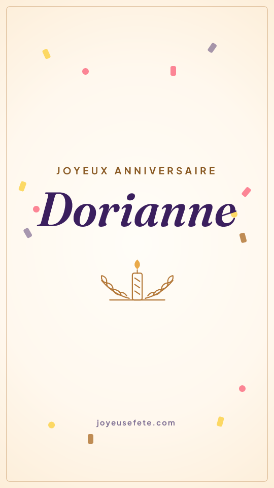 Image « Joyeux anniversaire Dorianne » au format story