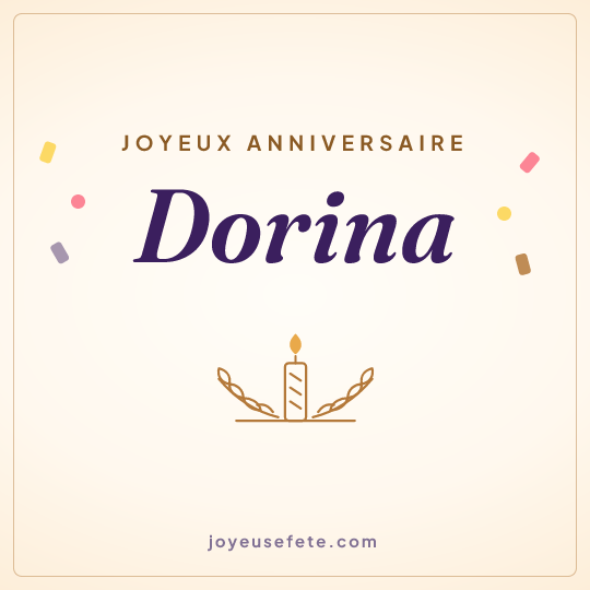 Image carrée « Joyeux anniversaire Dorina » pour WhatsApp