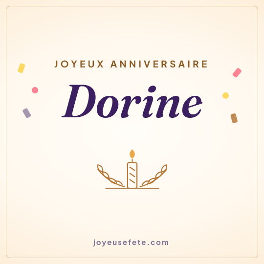 Image carrée « Joyeux anniversaire Dorine » pour WhatsApp