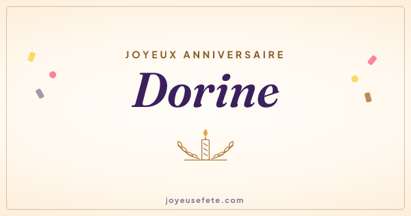 Image « Joyeux anniversaire Dorine » au format large