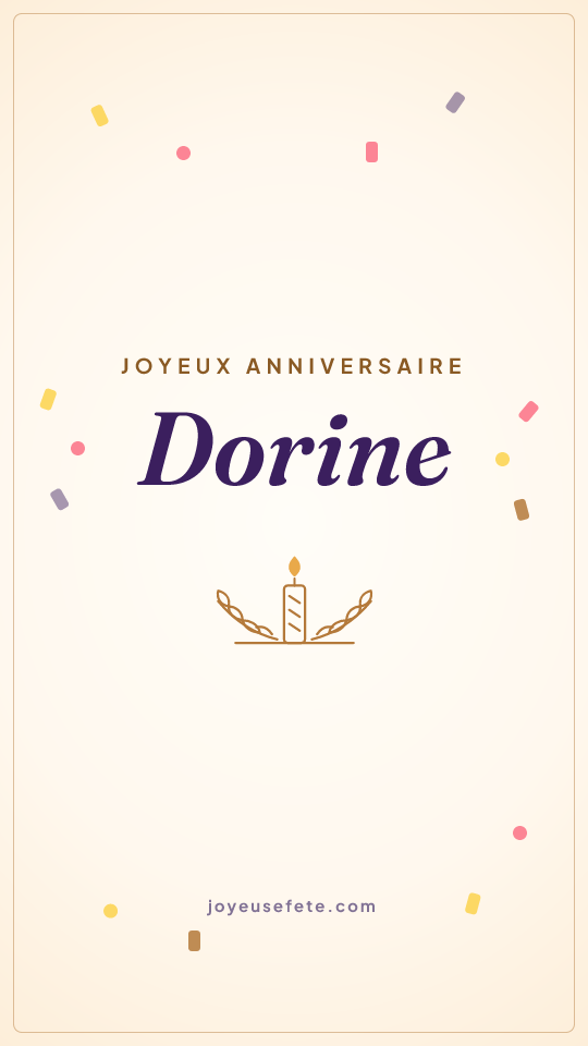 Image « Joyeux anniversaire Dorine » au format story